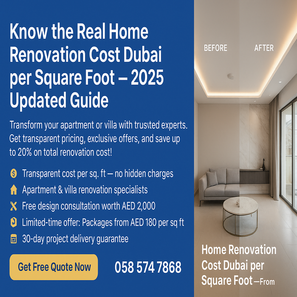 Home Renovation cost Dubai per square foot